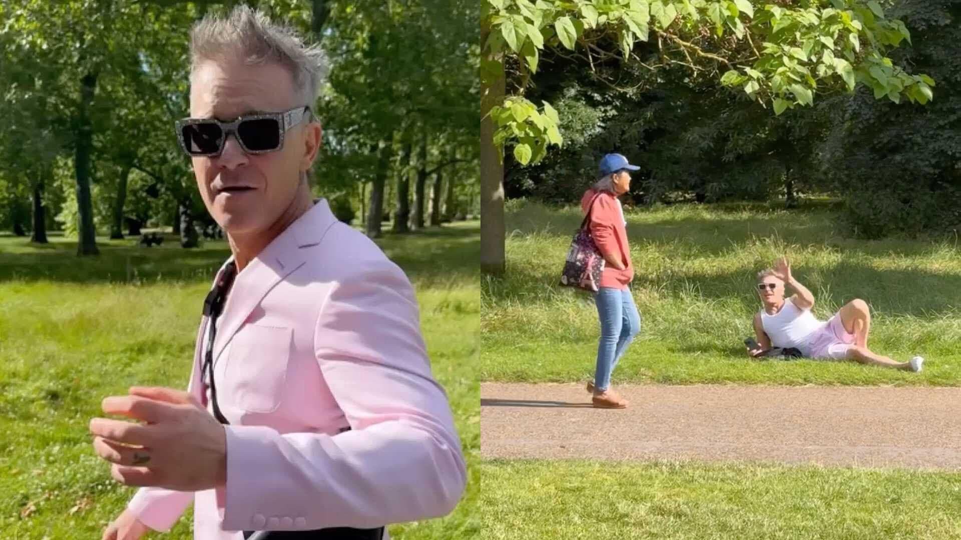 Robbie Williams Pasea por el Parque y Nadie lo Reconoce