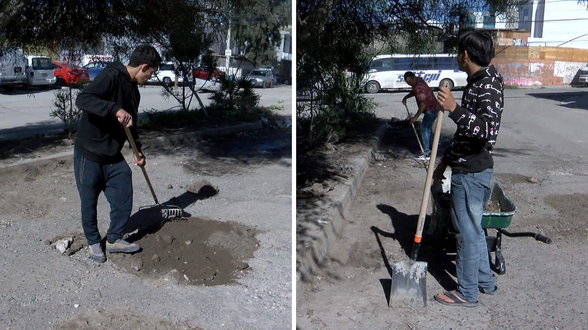 Vecinos Realizan Bacheo por Cuenta Propia Ante Falta de Mantenimiento en El Refugio, Tijuana