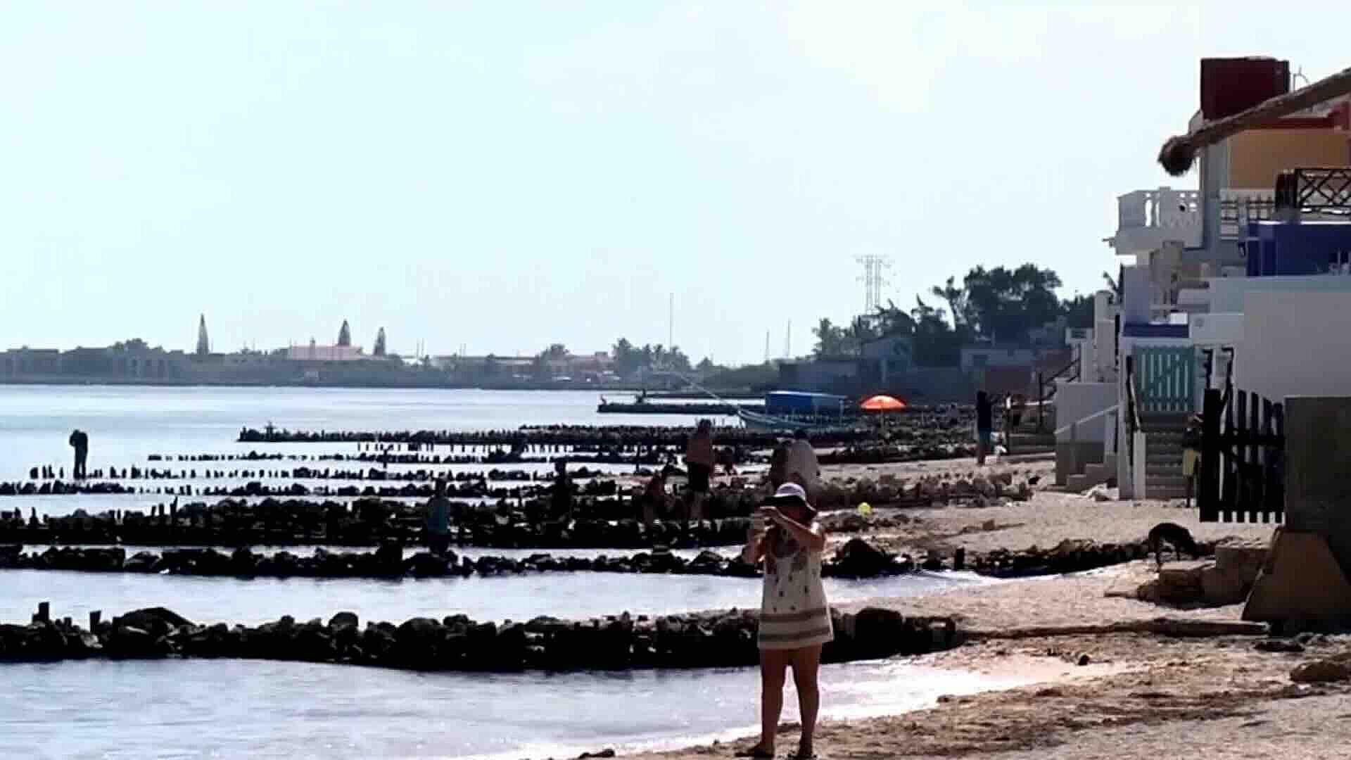 Erosión en Malecón de Puerto Progreso Dejó Sin Playa Varios Tramos en Yucatán