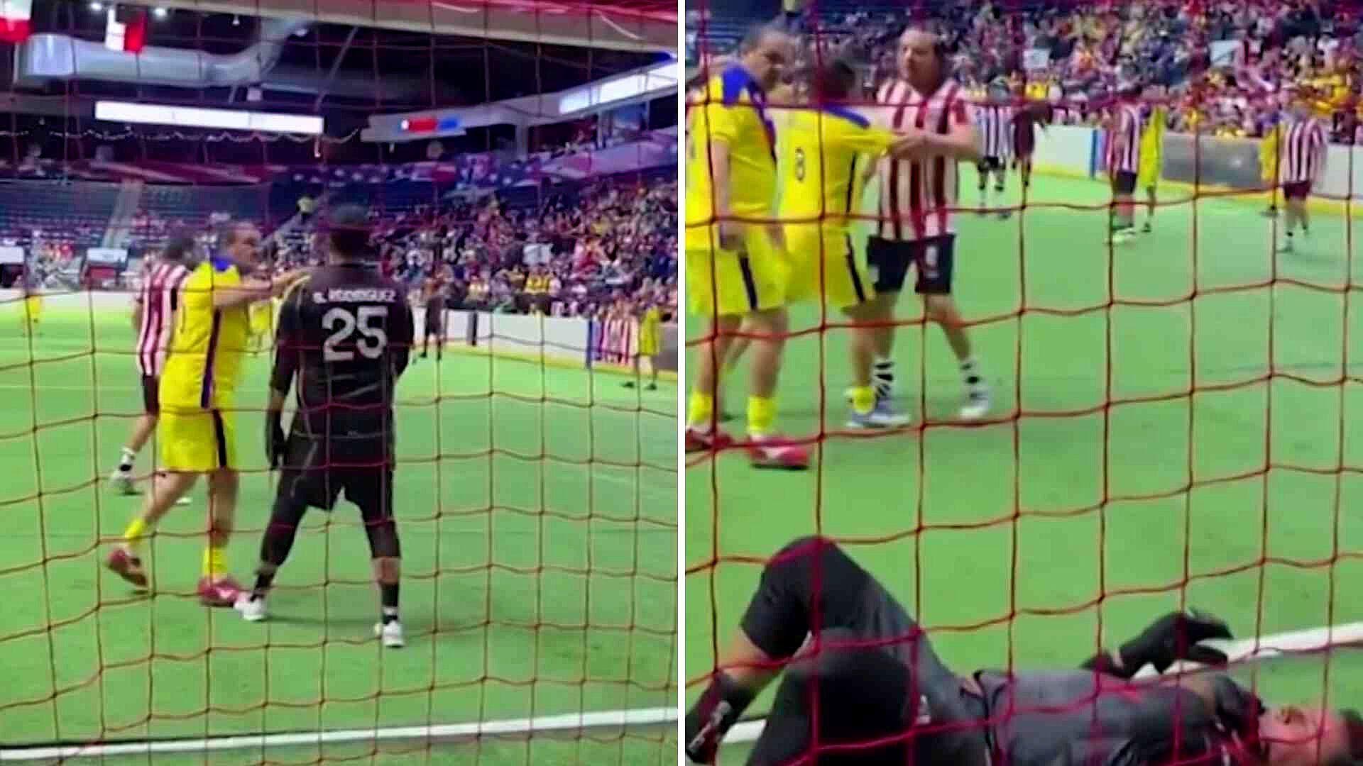 VIDEO: Cuauhtémoc Blanco Da Puñetazo a Exportero en Pleno Partido de Leyendas