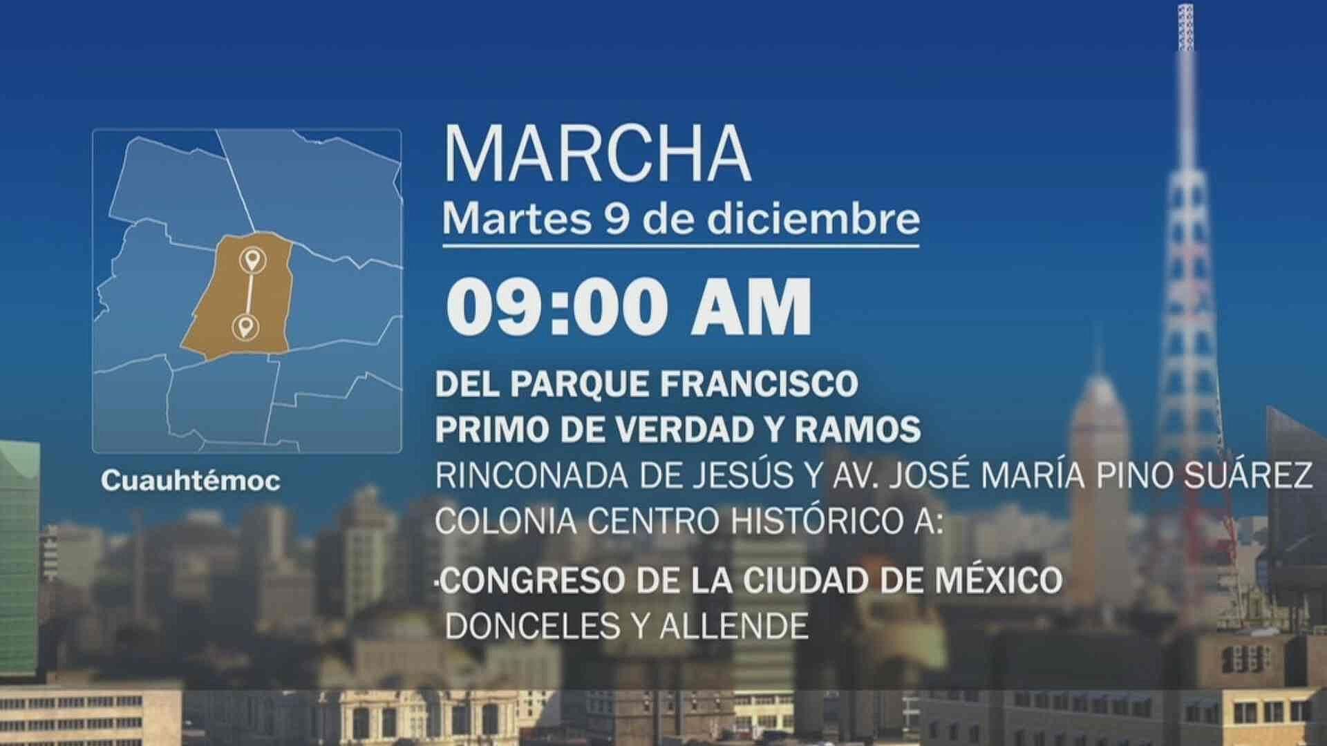 Marchas, Bloqueos y Manifestaciones Hoy en la CDMX: Martes 9 de Diciembre de 2025