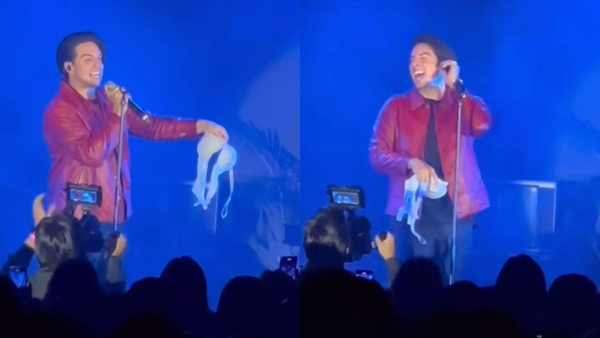 Le Lanzan Brasier a Vadhir Derbez Durante su Concierto en el Lunario