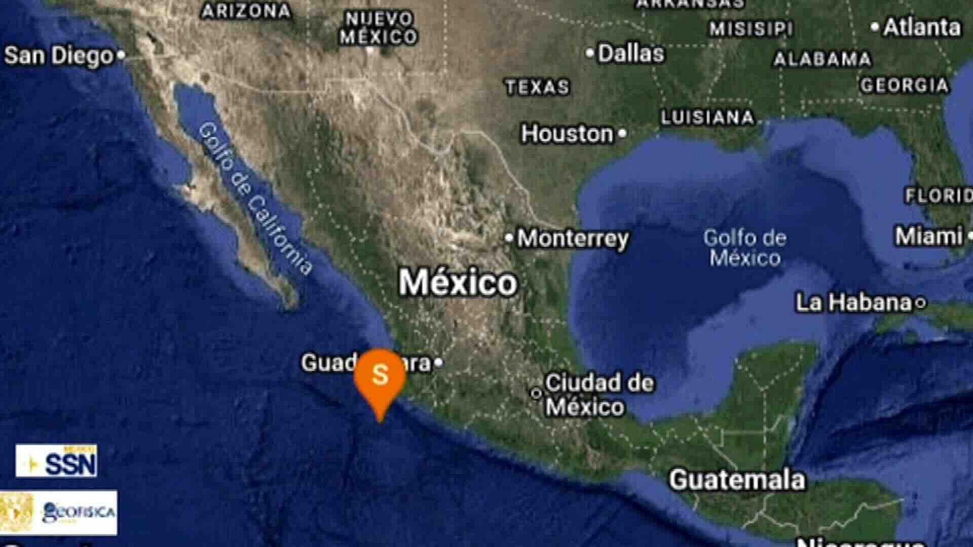 Sismo de Magnitud 4 Sacude Jalisco con Epicentro al Suroeste de Cihuatlán