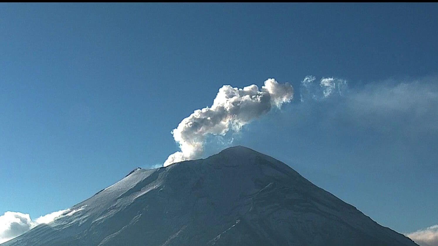 Así Luce Hoy el Volcán Popocatépetl; Alerta Volcánica Permanece en Amarillo Fase Dos