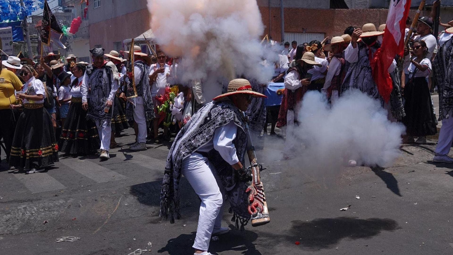 Recuerdan la Batalla del 5 de Mayo en Peñón de los Baños, en CDMX