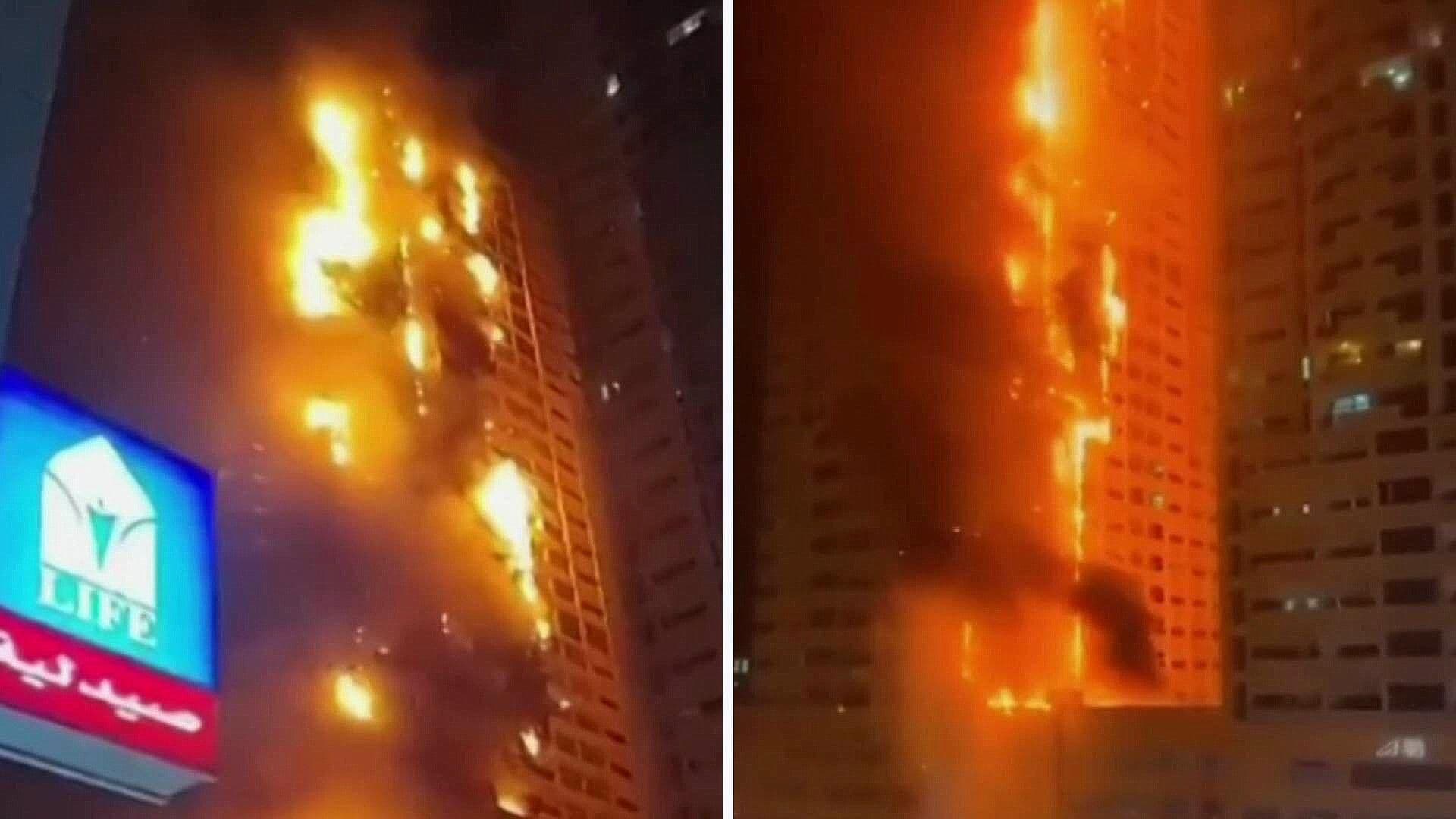 Arde Rascacielos en Emiratos Árabes