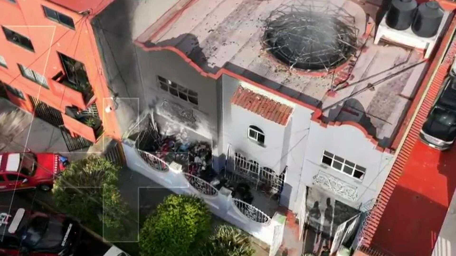 Así se Ve Desde el Aire Vivienda Incendiada en la Narvarte, CDMX; Servía de Refugio para Migrantes