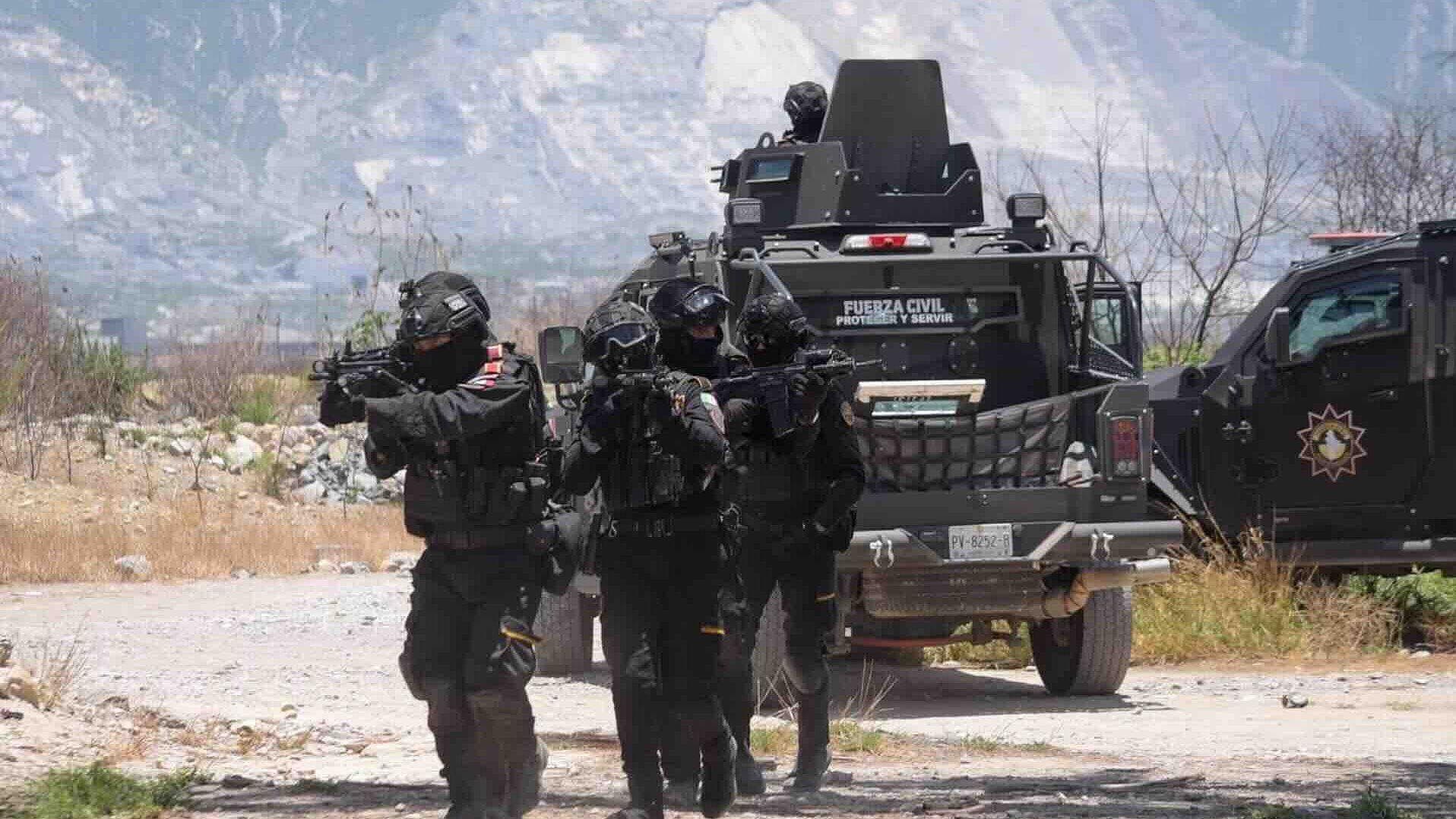 Fuerza Civil Repele Agresión y Decomisa Armas y Vehículos en General Bravo, Nuevo León