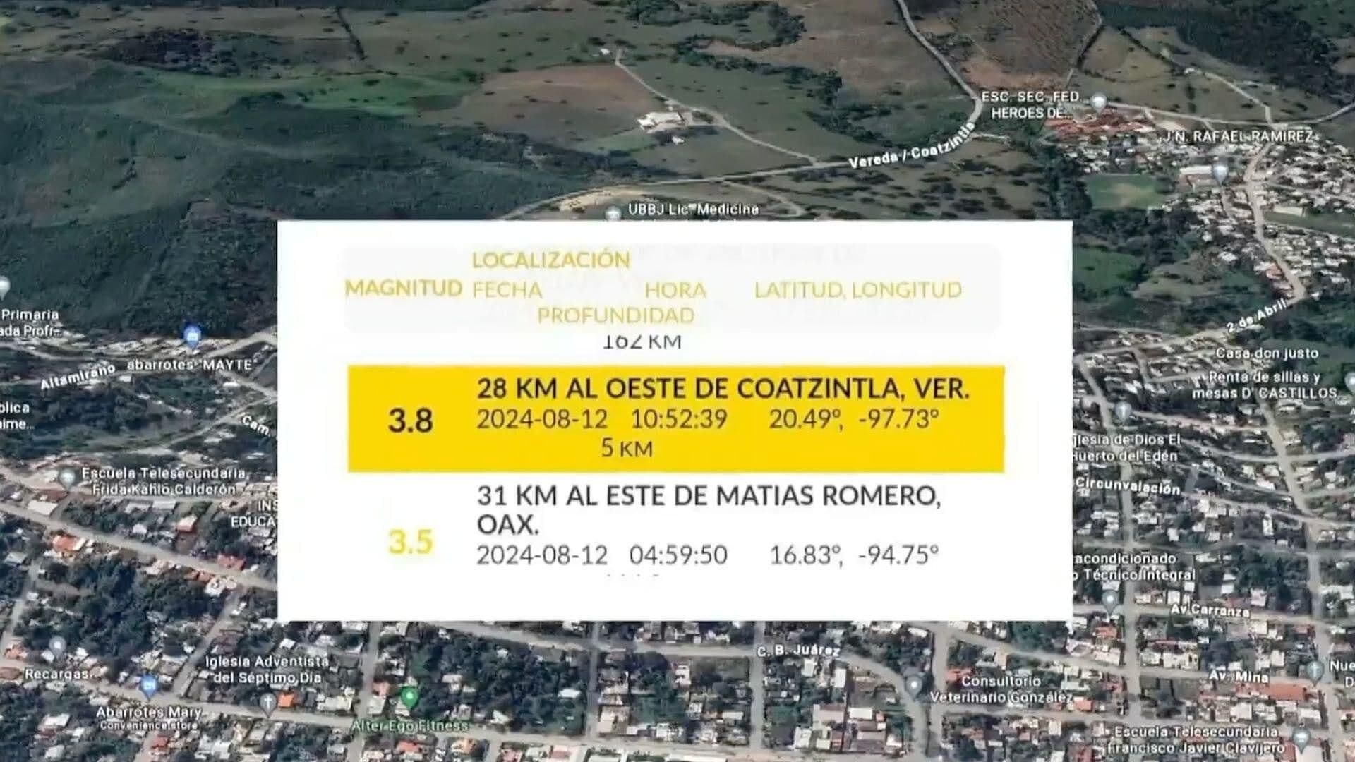 Se Registra Sismo en Coatzintla ,Veracruz