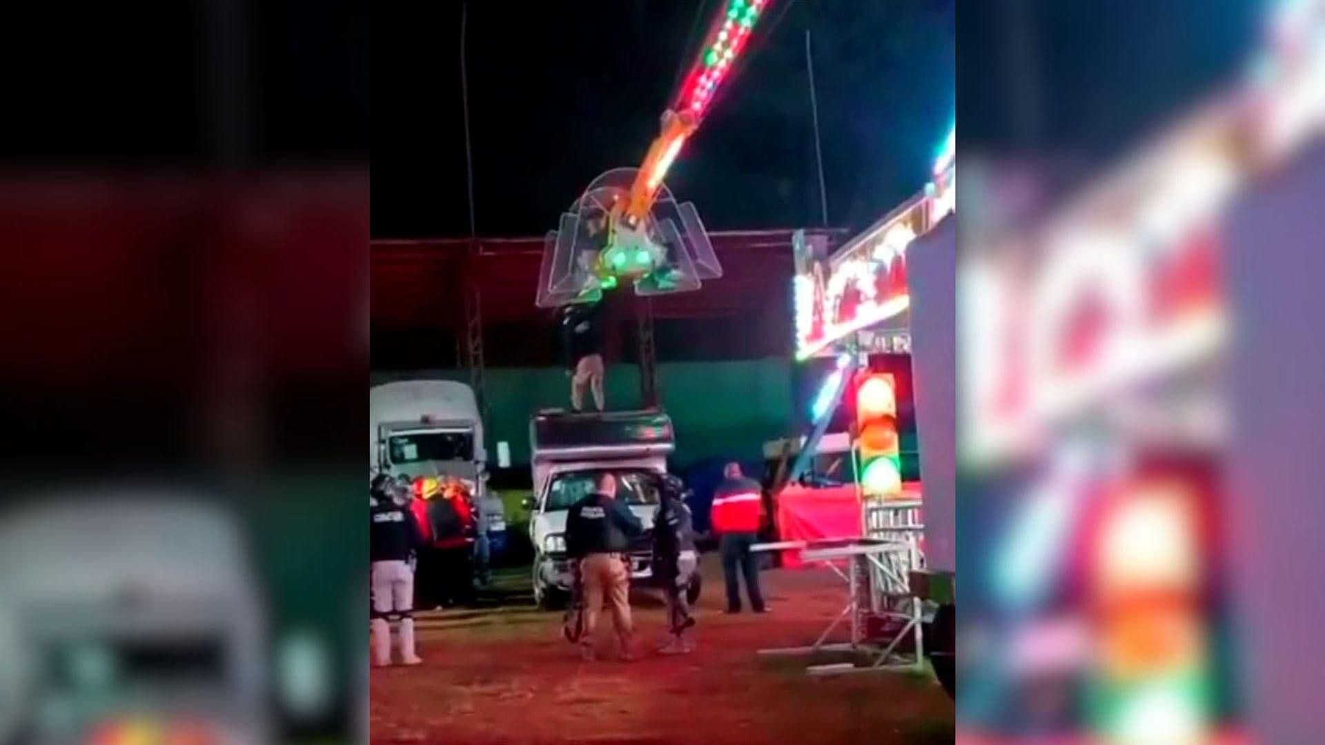Ocho Personas Quedan Atrapadas en Juego Mecánico "Turbo Force" en Zacatlán