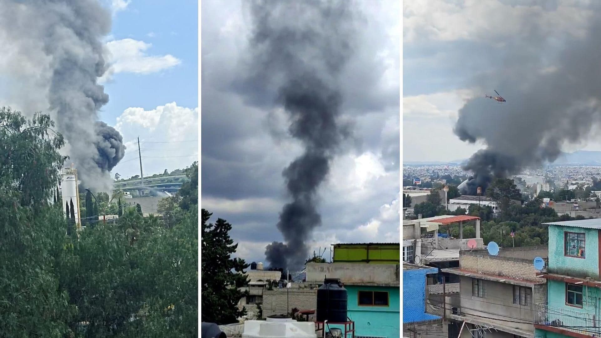 Fuerte Incendio en Los Reyes La Paz, Estado de México; Humo se Ve a Kilómetros