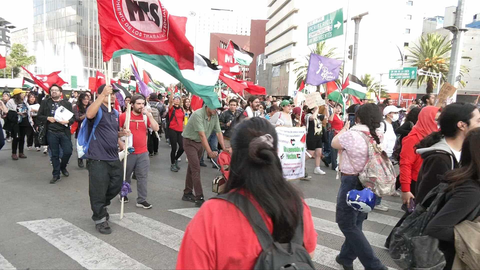 Participan 2 Mil 500 Personas en Marcha Pro Palestina, en la Ciudad de México