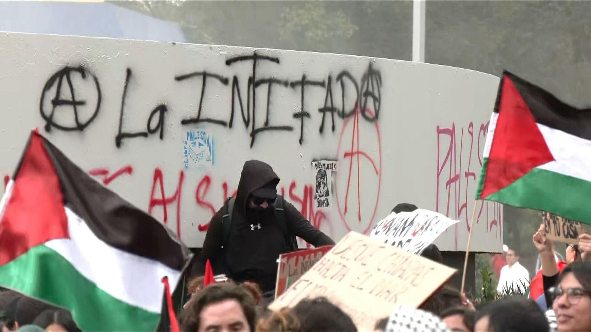 Reportan Algunas Pintas en Marcha en Apoyo a Palestina en CDMX Hoy