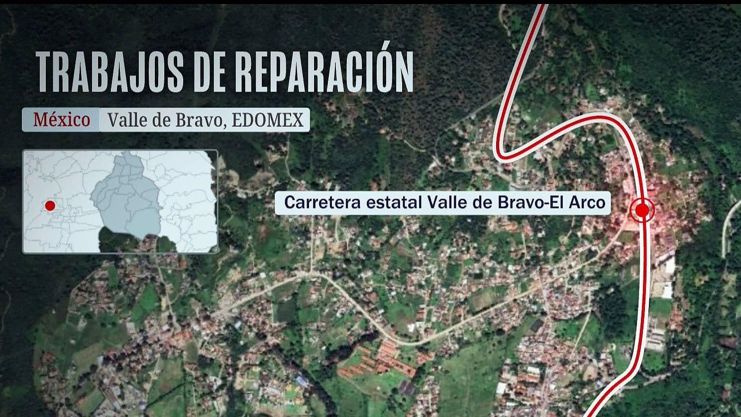 Trabajos Hoy en Carretera Valle de Bravo-El Arco; Solo Habrá un Carril Habilitado