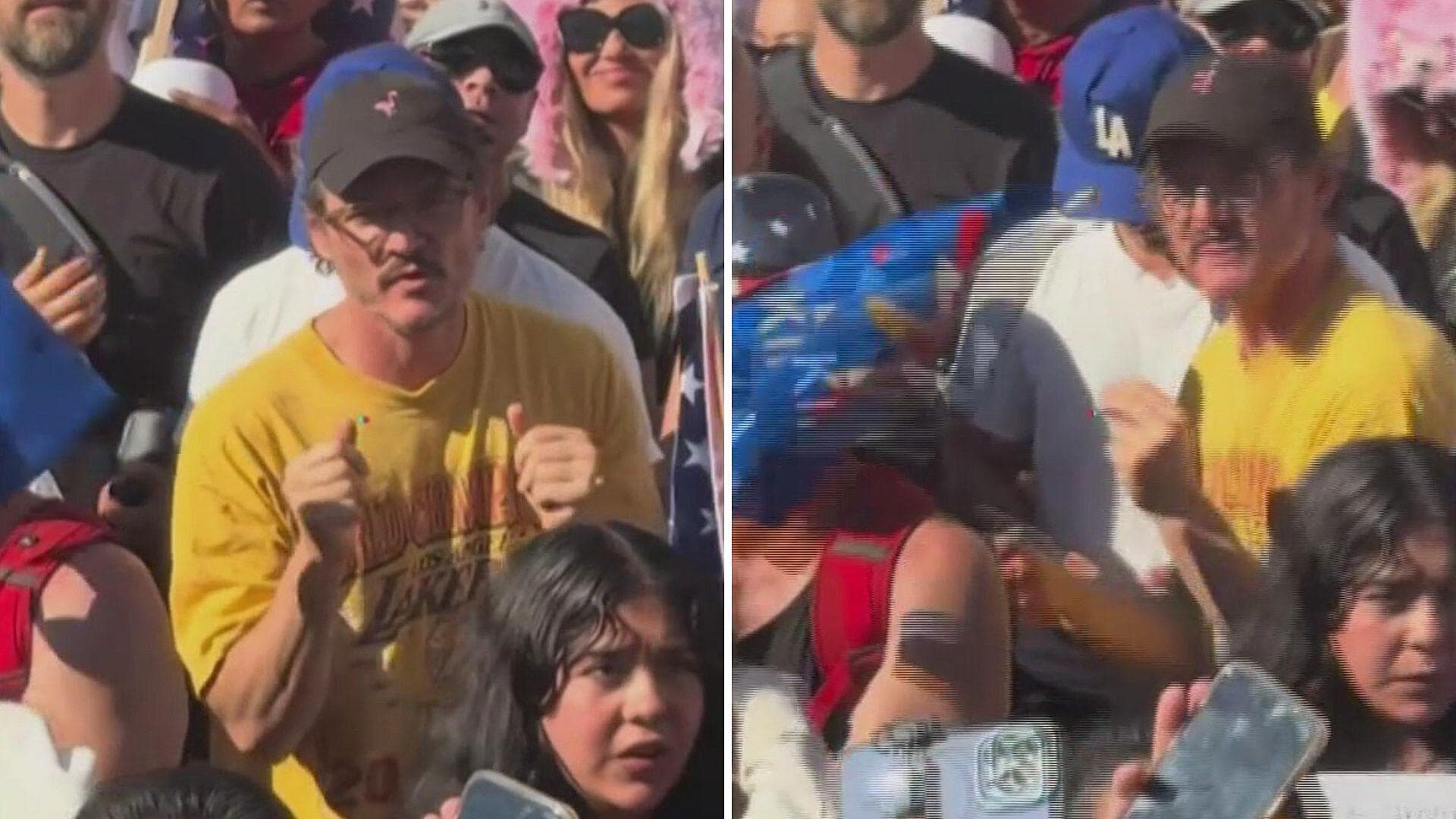 Captan a Pedro Pascal Bailando ‘Cumbia Contra la Migra’ en Protesta Contra Trump