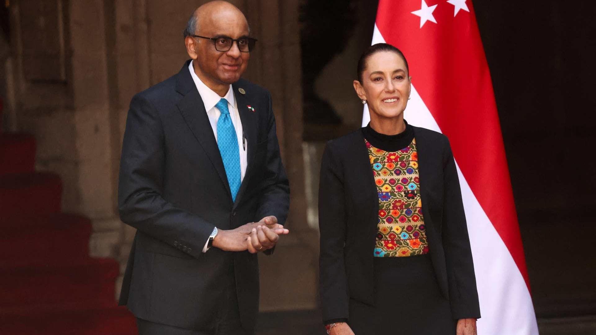Claudia Sheinbaum Recibe a su Homólogo de Singapur, Tharman Shanmugaratnam