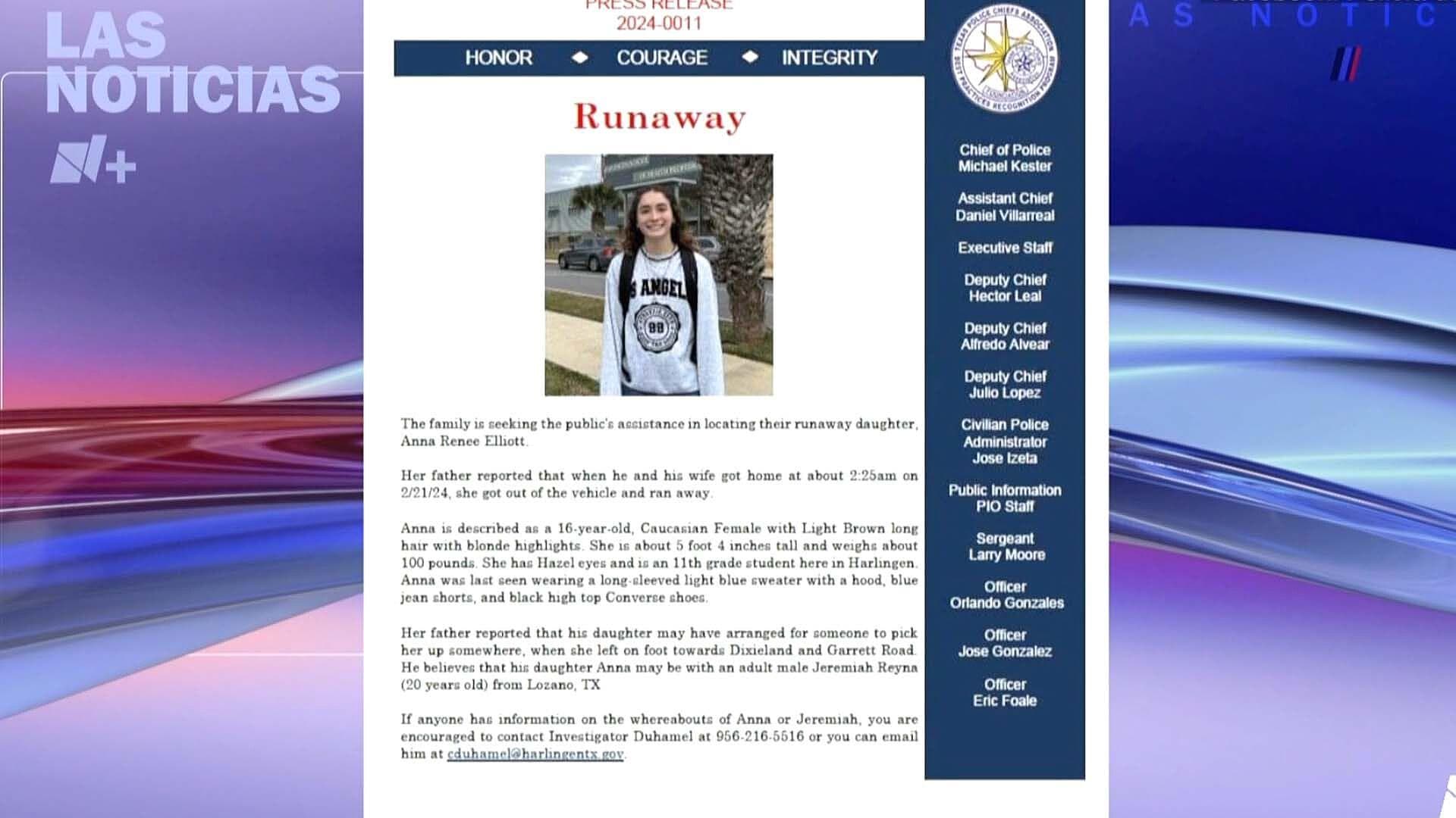 Buscan a Joven que Huyó de su Casa en Harlingen, Texas