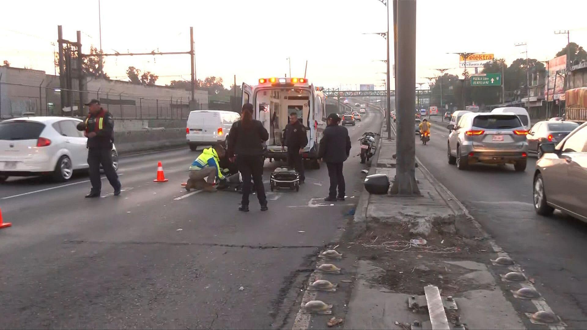 Motociclista se Impacta en el Puente de la Concordia, Alcaldía Iztapalapa