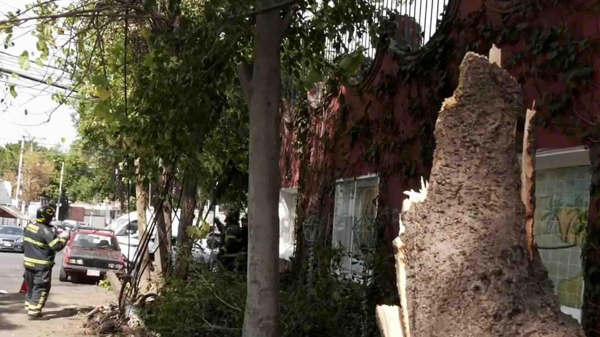 Tráiler Derribó Postes y Dejó Sin Luz a Vecinos del Peñón de los Baños en CDMX