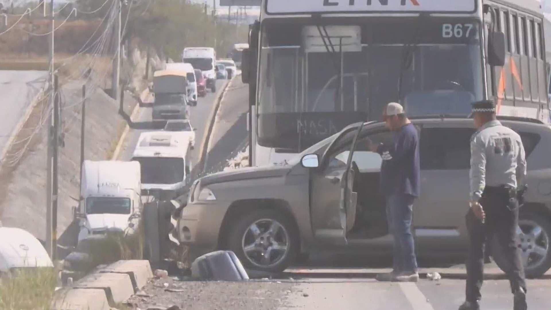 Deja 5 Personas Lesionadas Choque Múltiple Carretera Monterrey Miguel Alemán en Apodaca