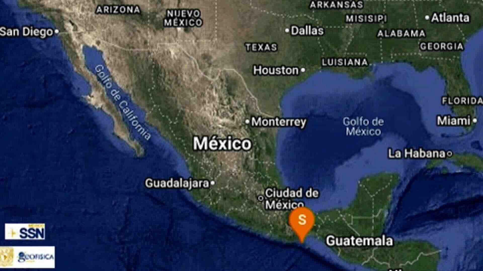 Sismo de Magnitud 4.1 se Registra a 65 km al Suroeste de Salina Cruz, Oaxaca