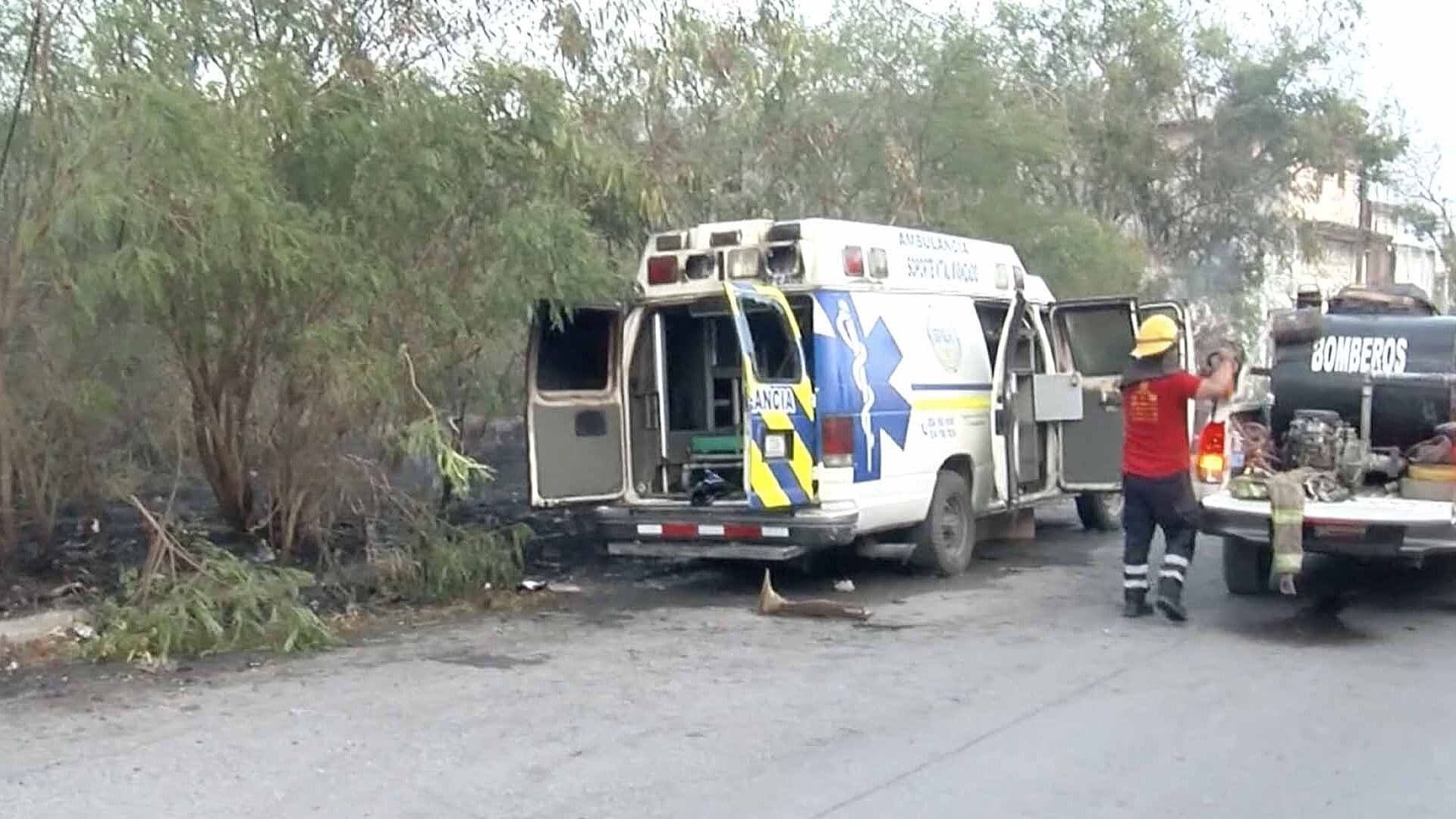 Ambulancia Resulta Quemada por Incendio de Zacatal en Ciudad Victoria
