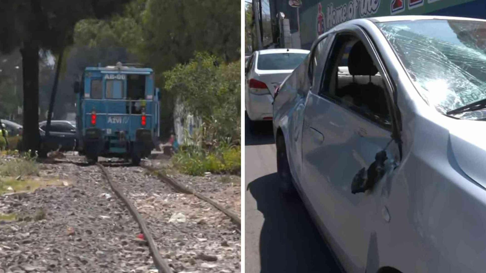 Tren Embiste Automóvil en Nezahualcóyotl, Edomex: Conductor Trató de Ganarle el Paso