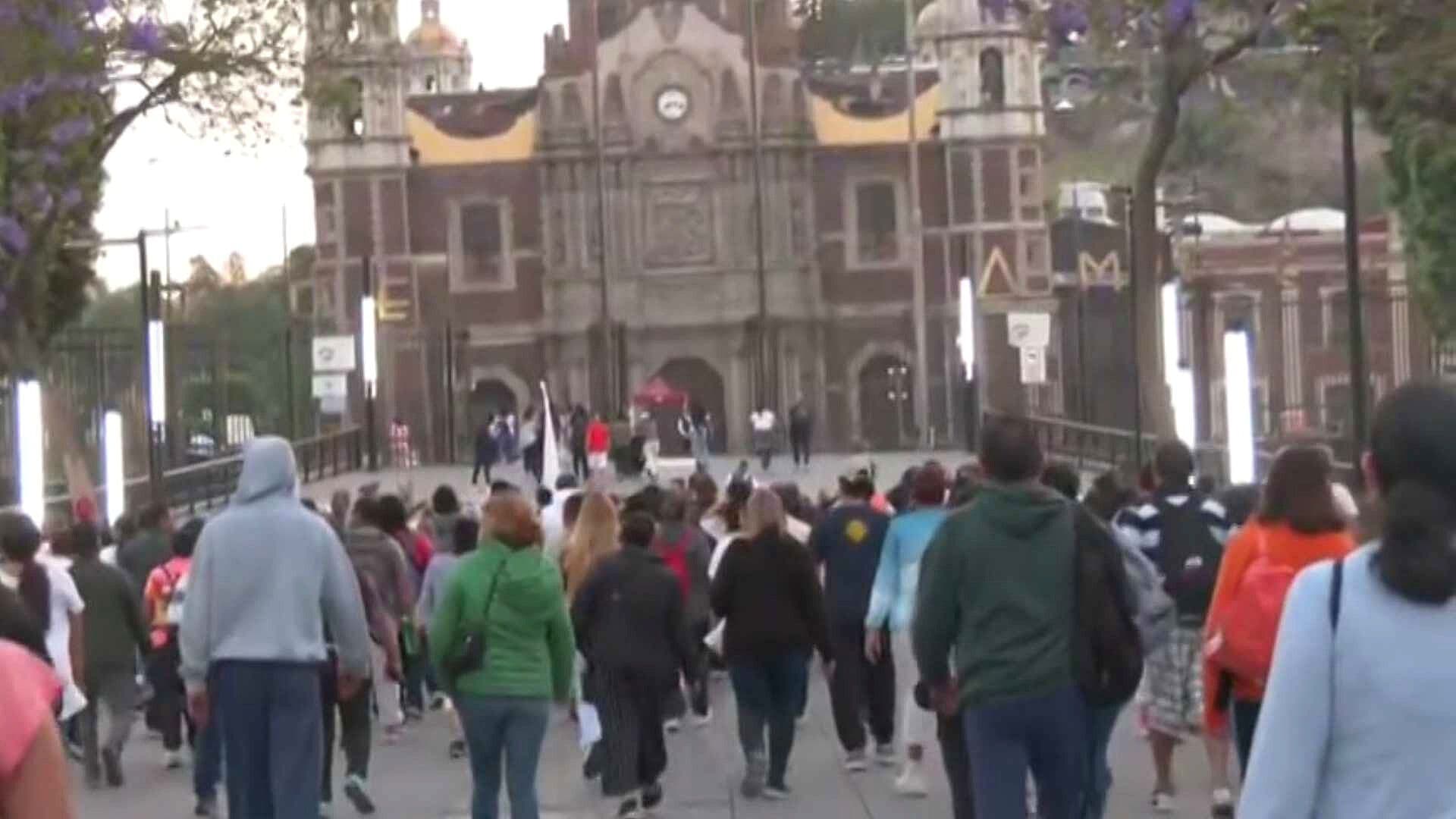 Peregrinos de Iztacalco Llegan a la Basílica de Guadalupe; Hay Cortes a la Circulación