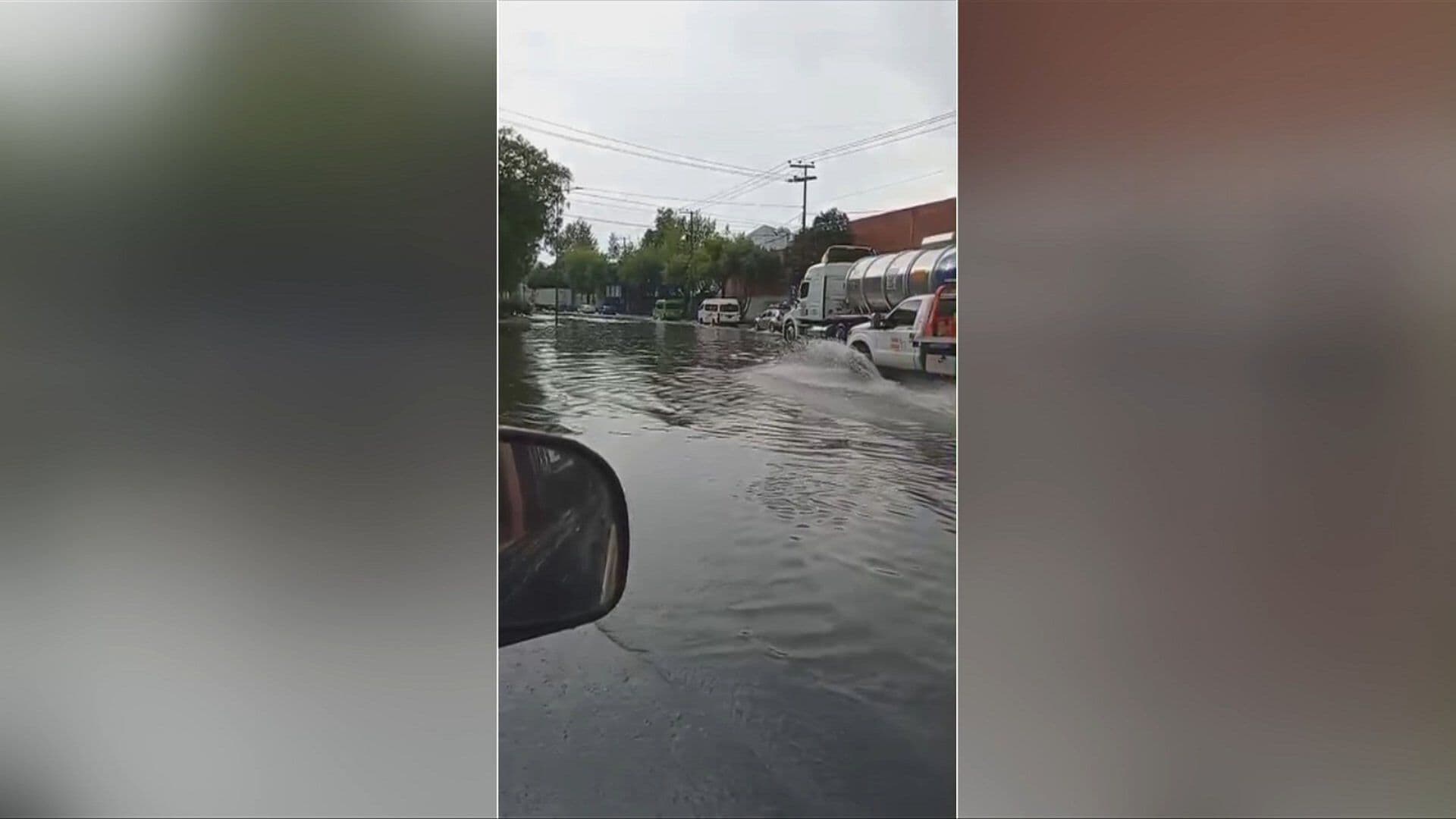 Lluvias en Edomex: Reportan Encharcamientos sobre Avenida Prolongación Hidalgo en Tlalnepantla