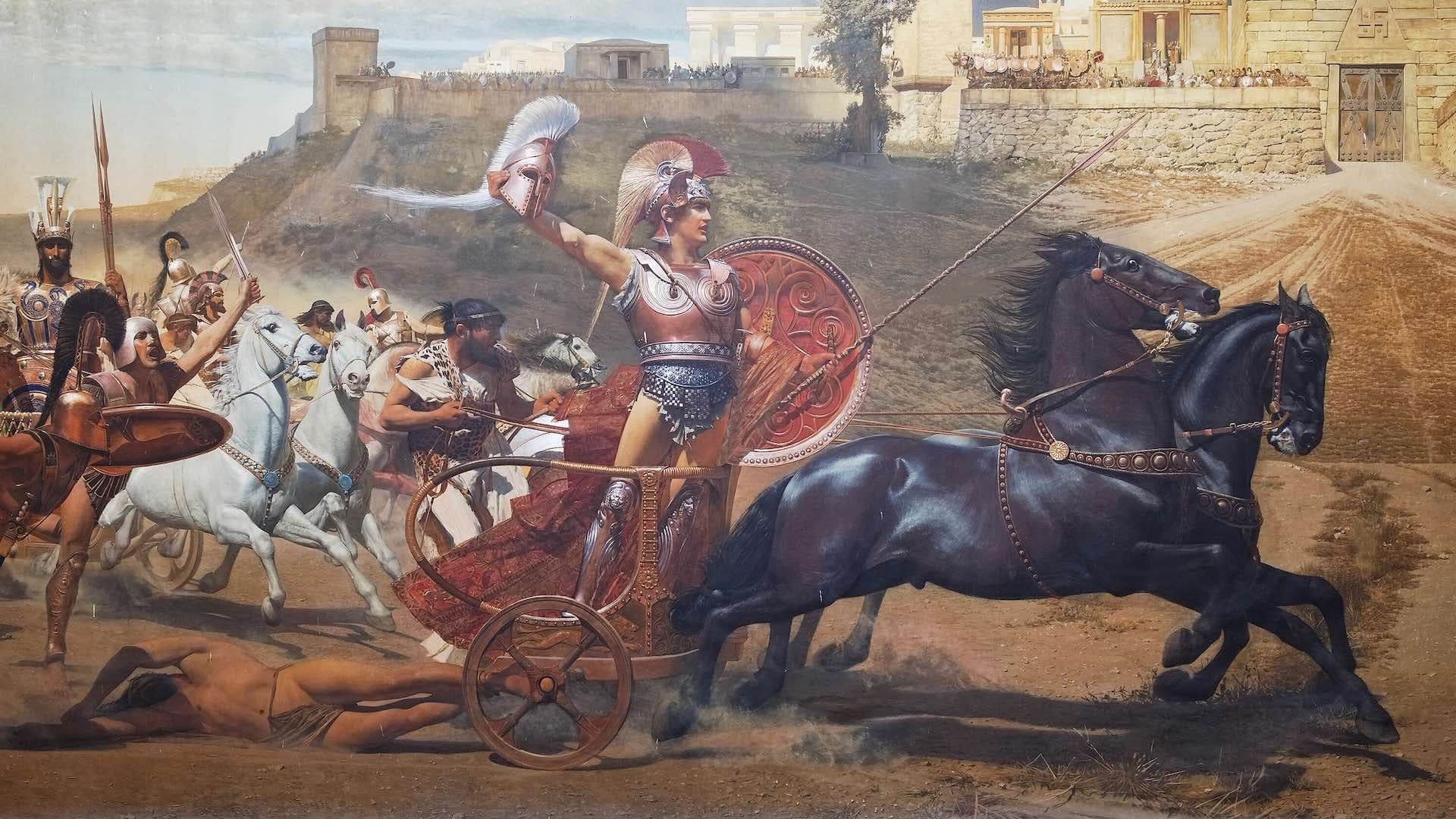 El triunfo de Aquiles, fresco de Franz von Matsch