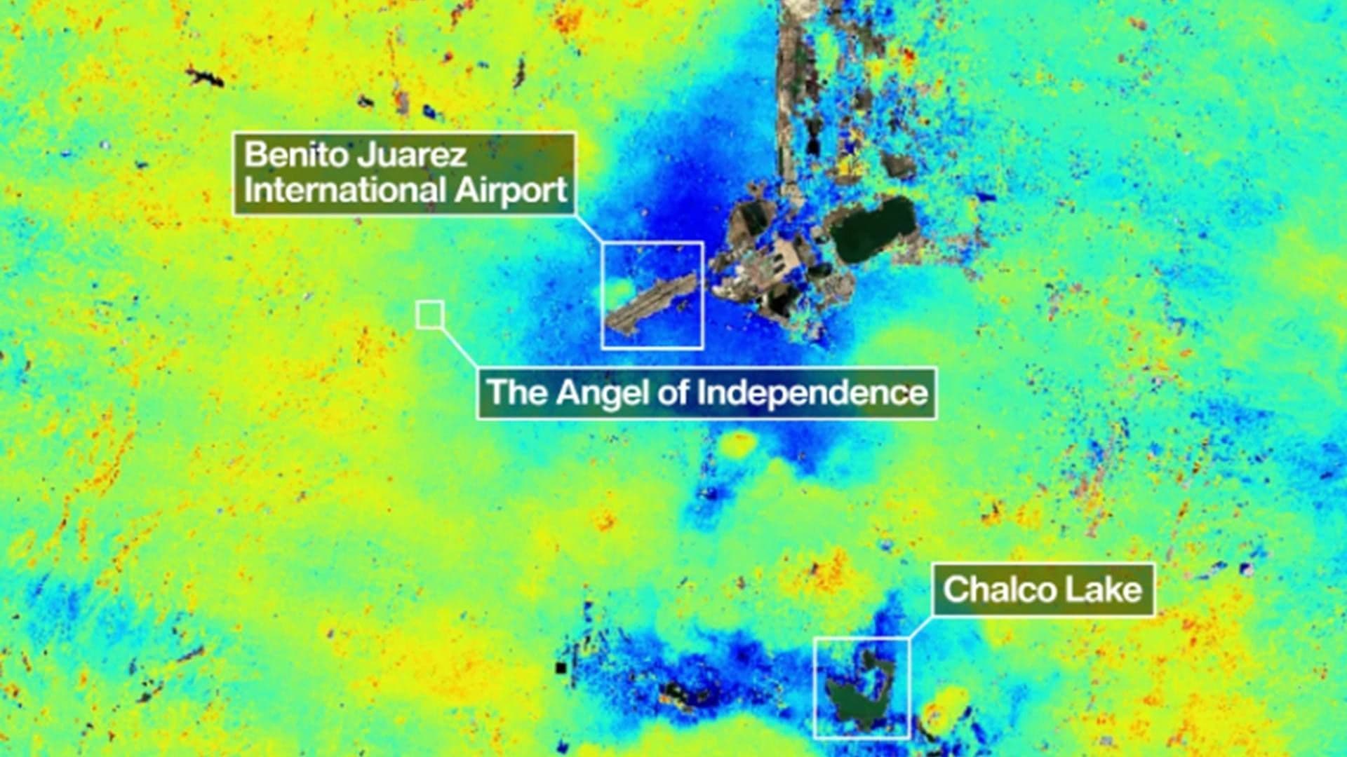 NASA Observa a CDMX: Satélite Muestra Mapa con Zona que Más se Hunde en la Capital de México