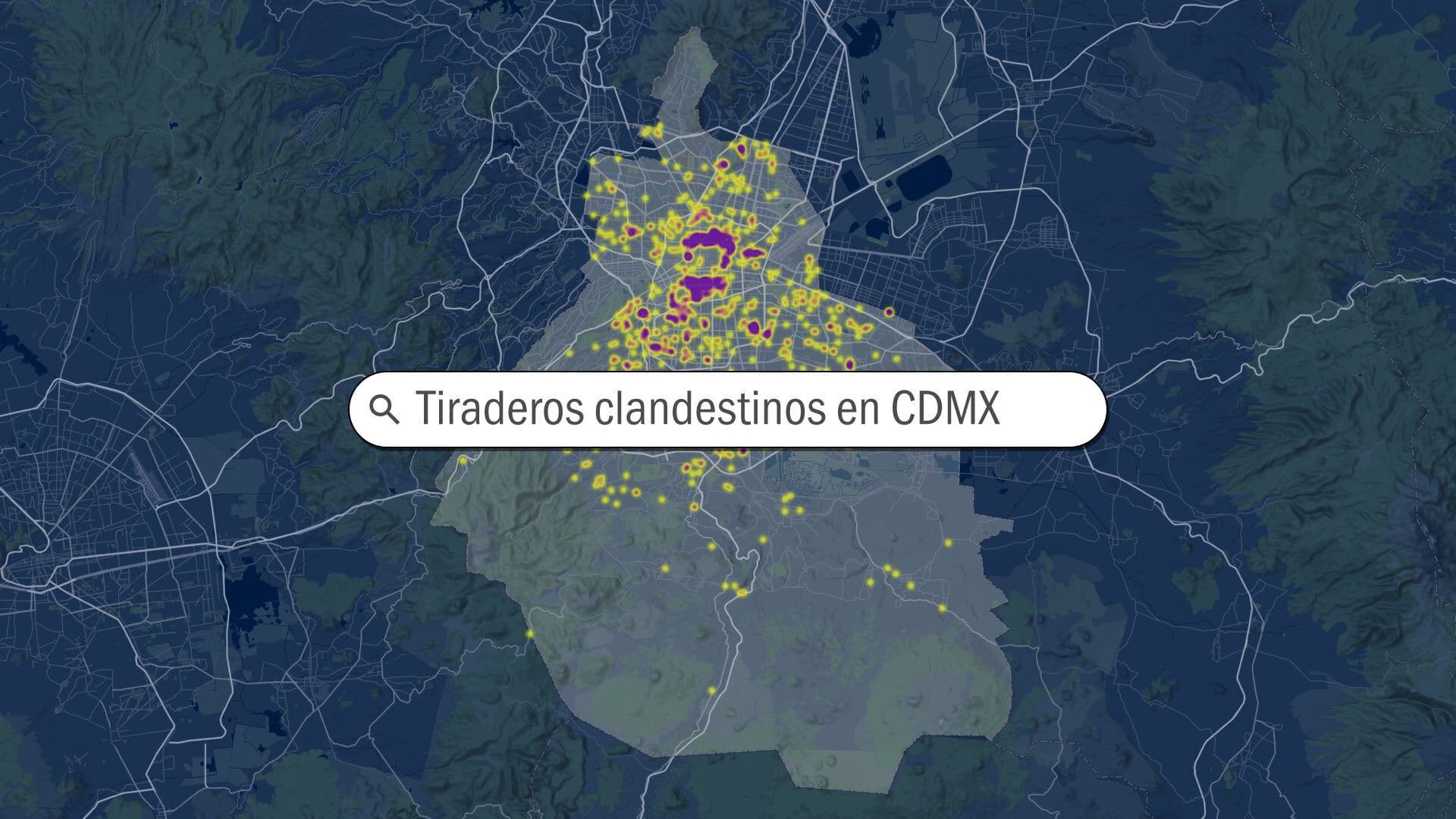 Mapa interactivo de tiraderos clandestinos en la Ciudad de México.