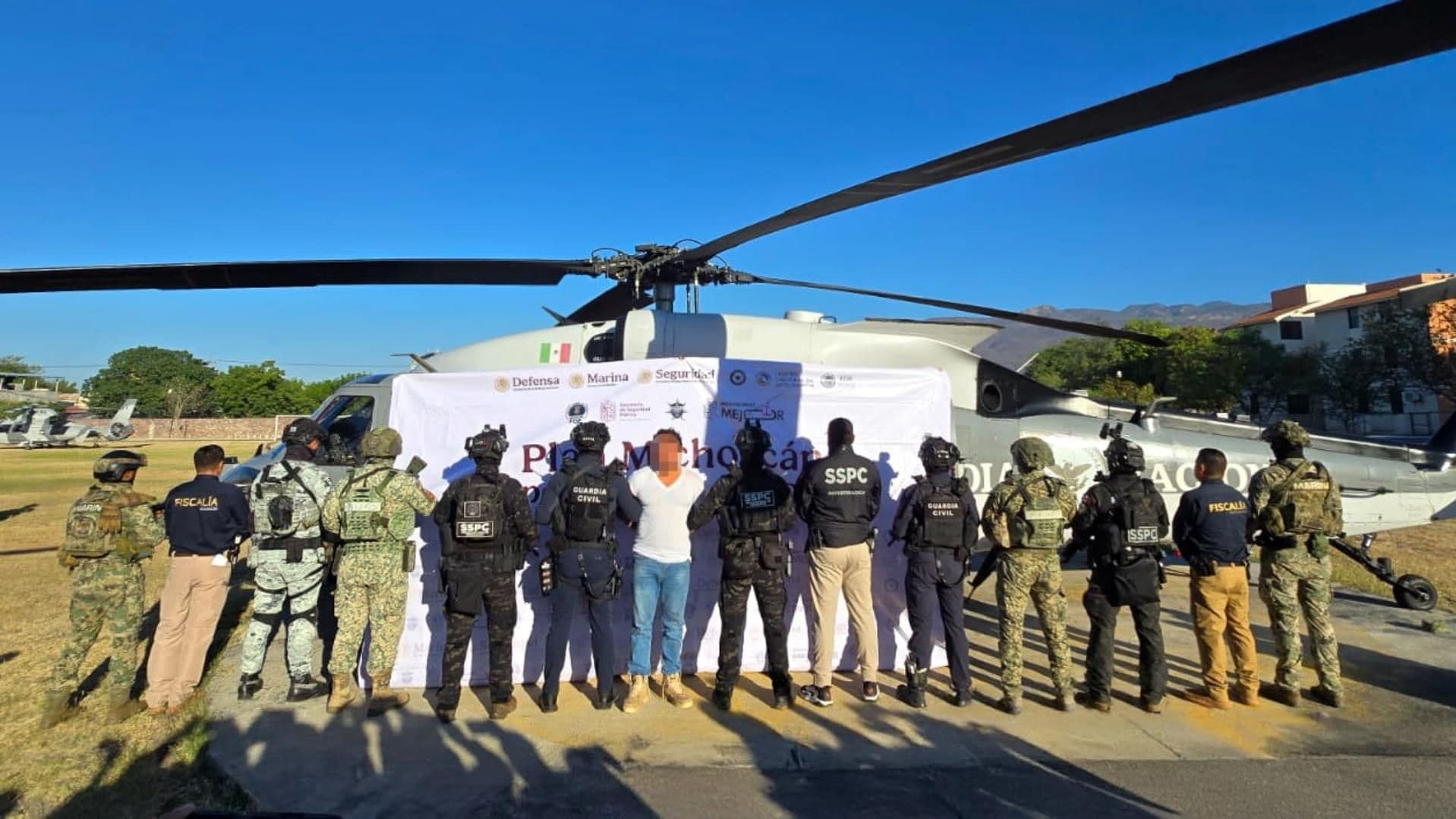 César Alejandro “N”, alias “El Botox”, fue detenido en Michoacán. Foto: Gabinete de Seguridad