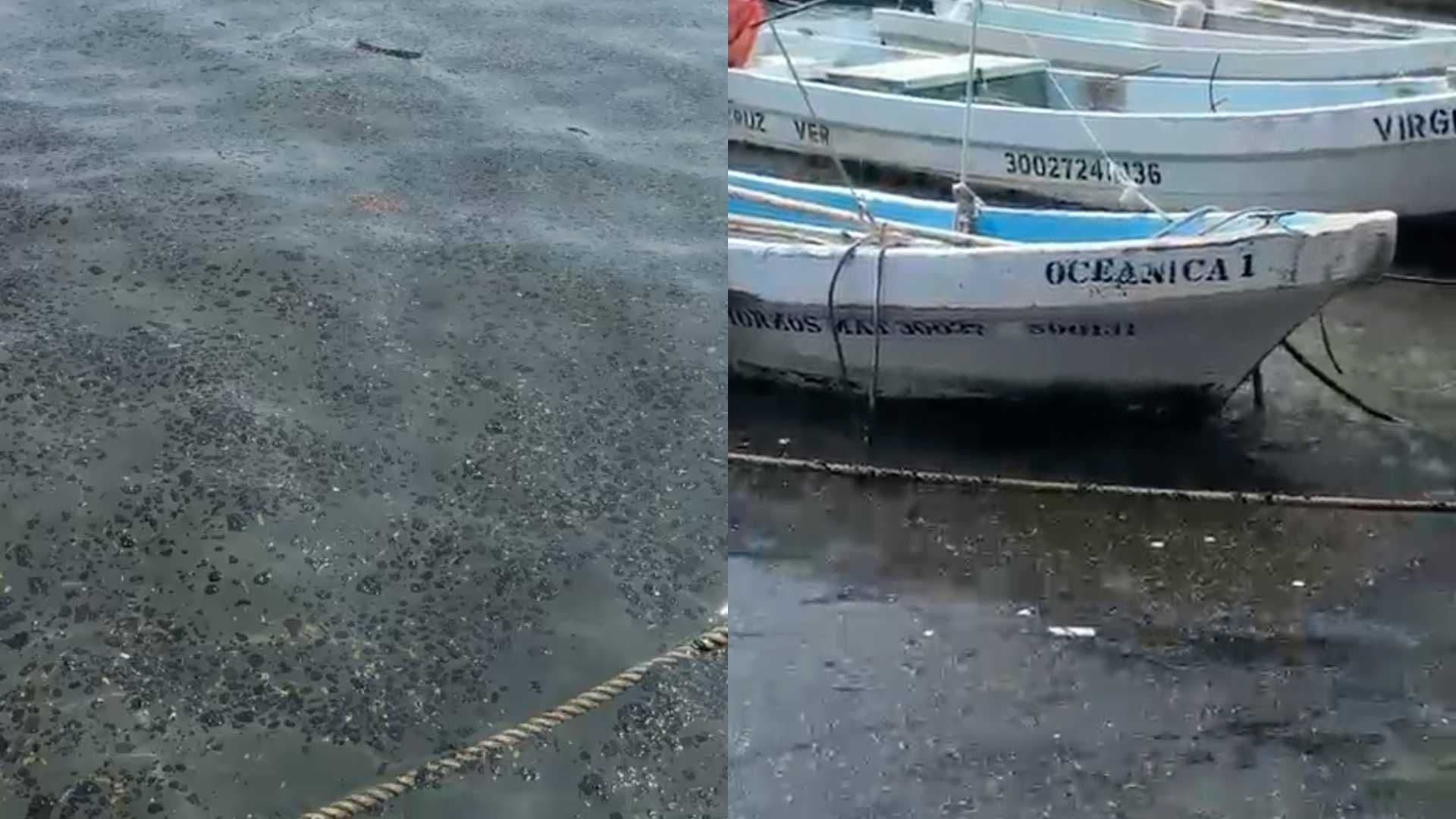 Llegan Residuos de Hidrocarburos a Muelle Pescadores en Veracruz