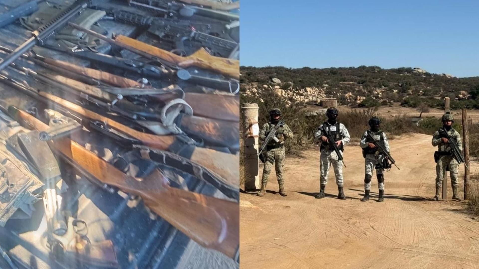 Aseguran Armamento, Droga y Vehículos Dentro de Inmueble en Operativo en Tecate