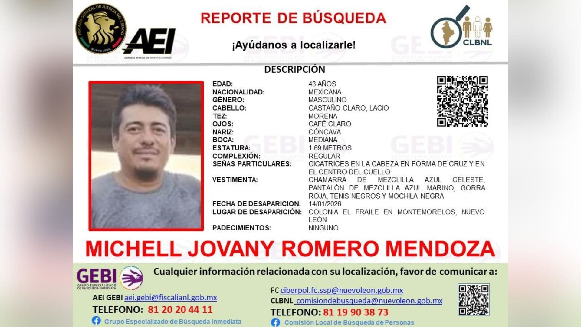 Buscan a Michell Jovany, Cosechador de Naranjas Desaparecido en Montemorelos, Nuevo León