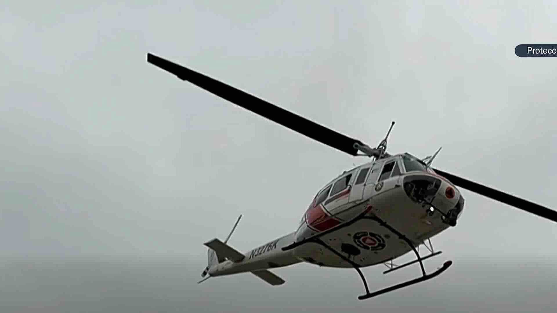 Helicóptero de Protección Civil Rescata a Pareja Tras Accidente en Montemorelos, NL