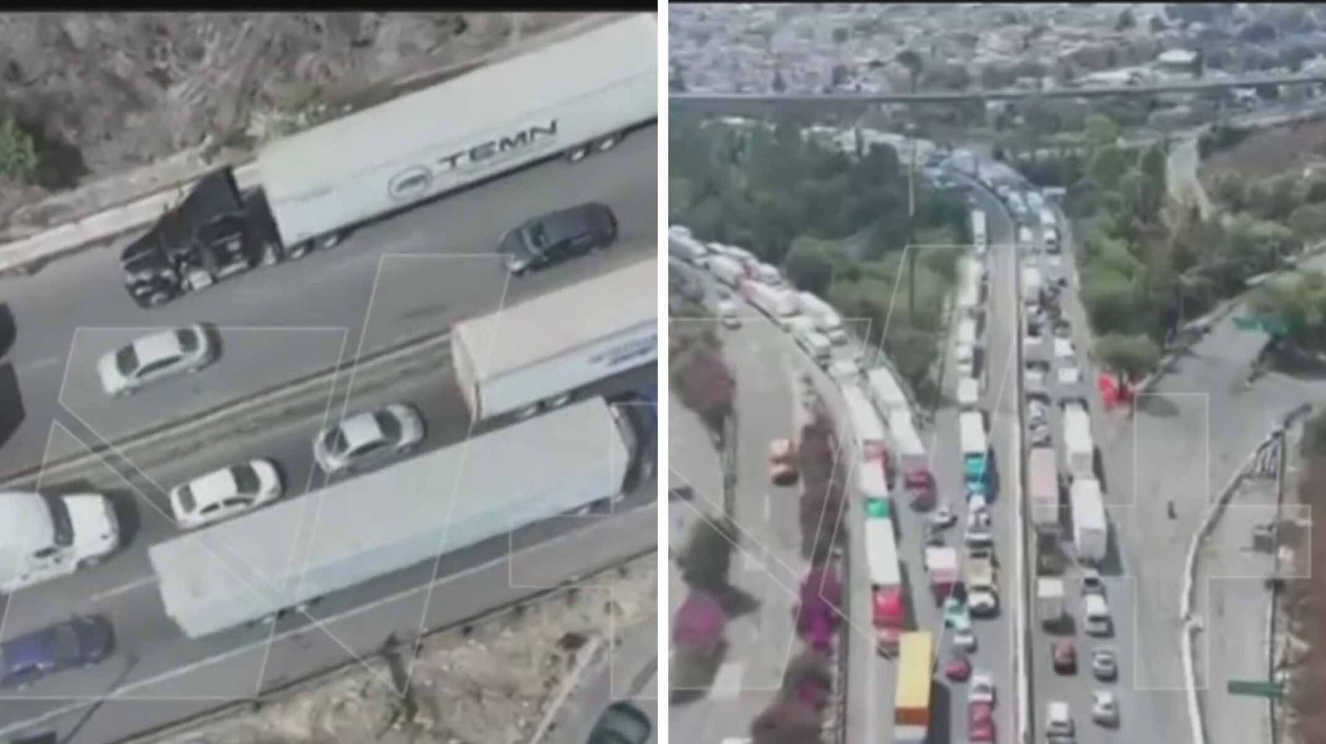 Desde el Aire: Colapsa Circulación en Periférico Norte; Vehículos Llevan Más de una Hora Varados