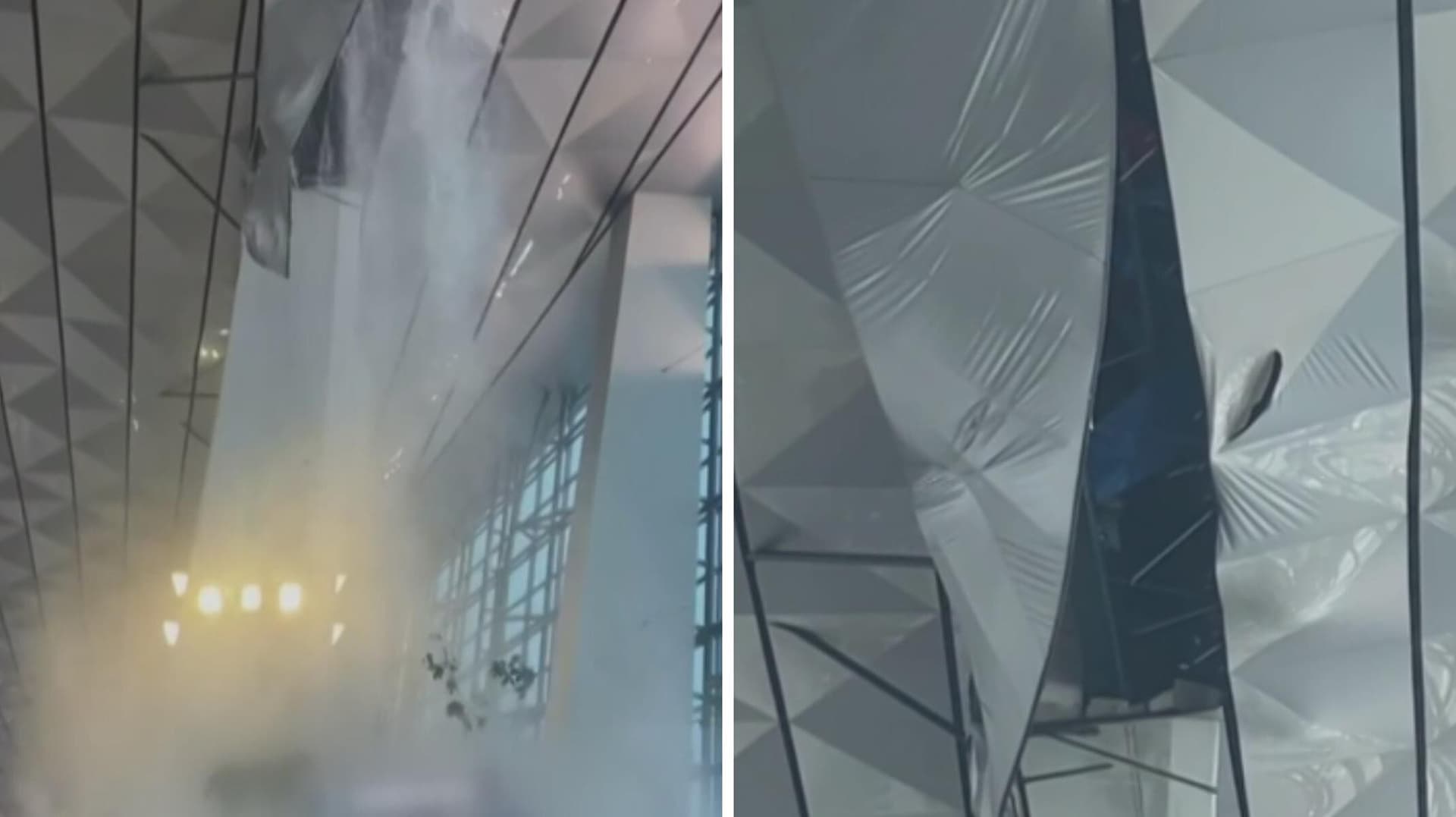 VIDEO: Colapsa Techo de Aeropuerto en Indonesia tras Intensas Lluvias