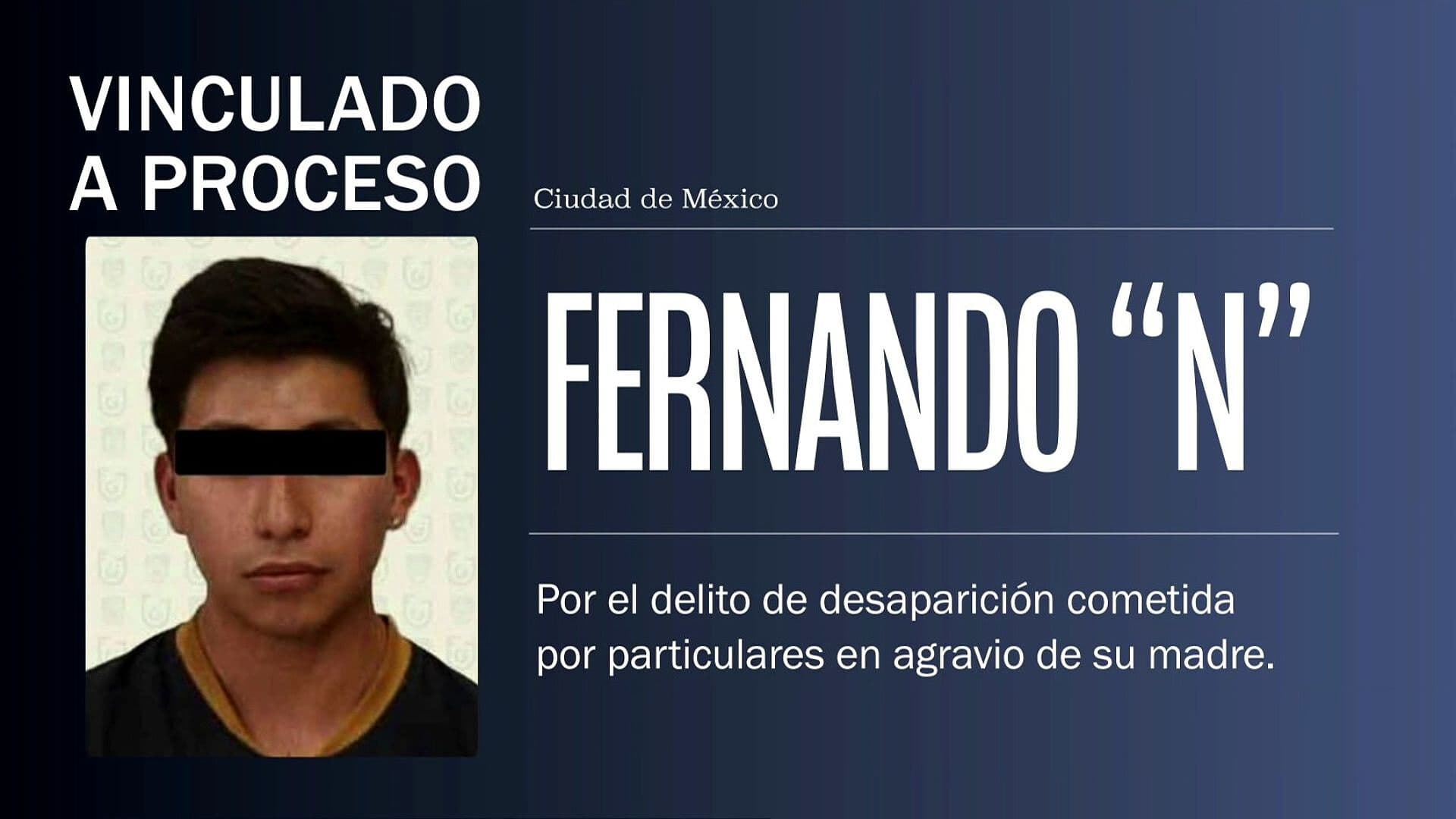 Vinculan a Proceso a Fernando “N” por Desaparición de su Madre en CDMX